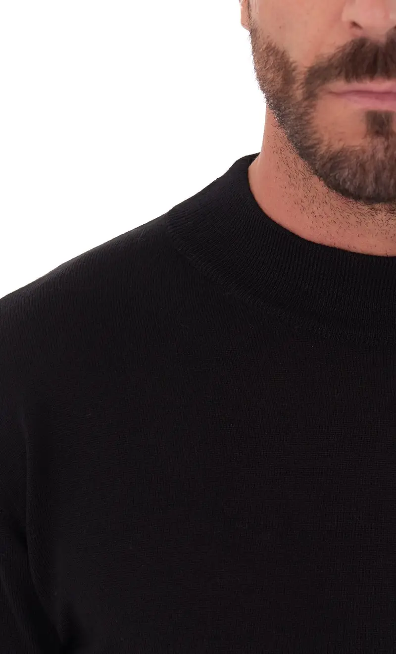 Maglia lupetto privati firenze in lana merino, colore nero miniatura 2