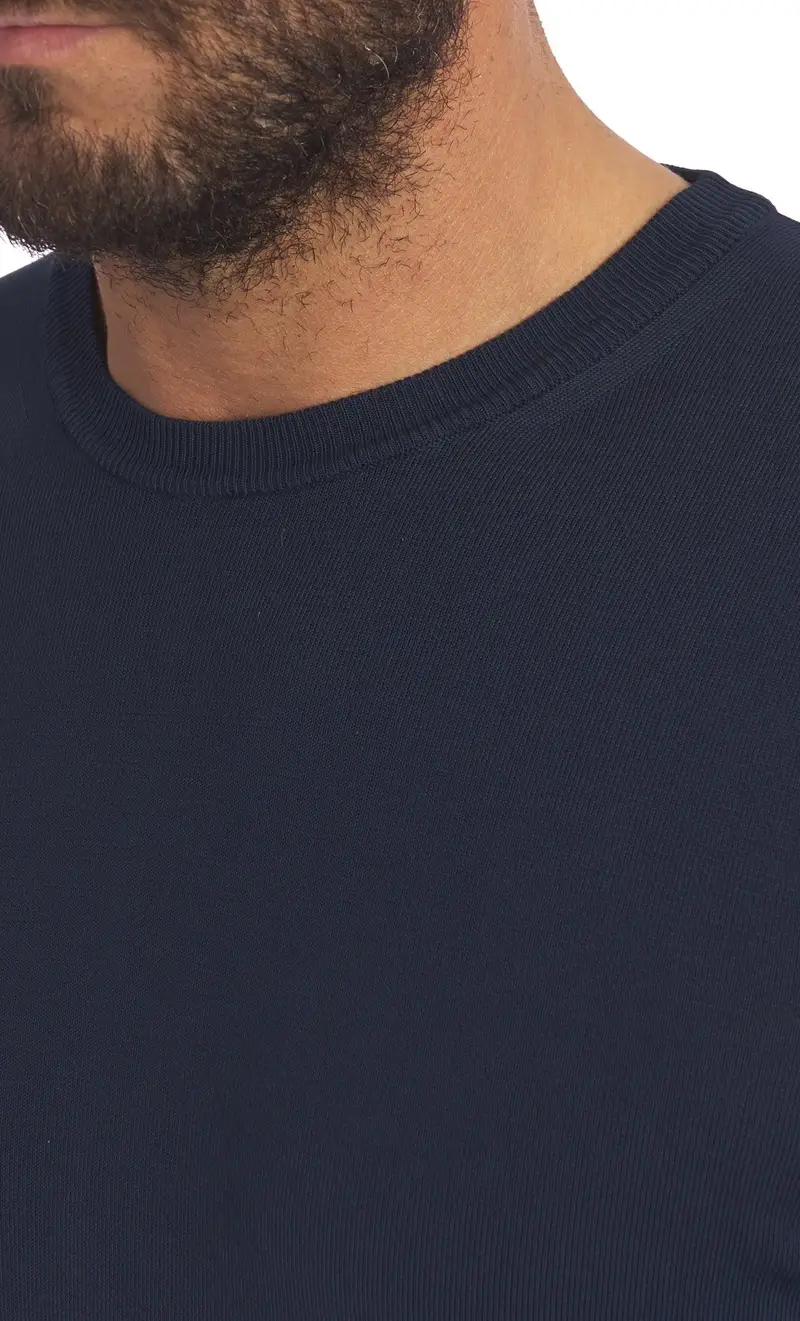 Maglia privati firenze girocollo in cotone, colore blu miniatura 2