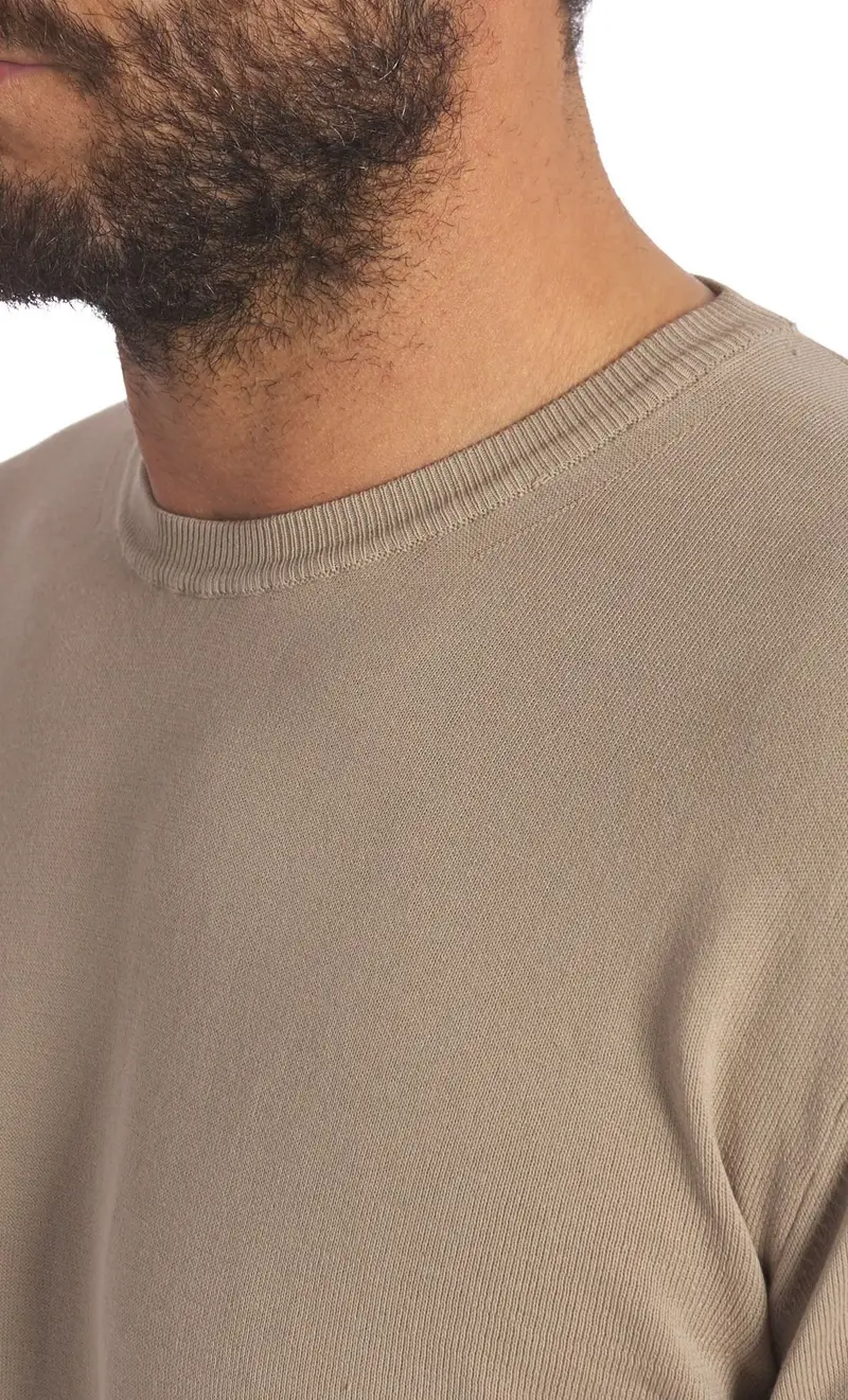 Maglia privati firenze girocollo in cotone, colore sabbia miniatura 2