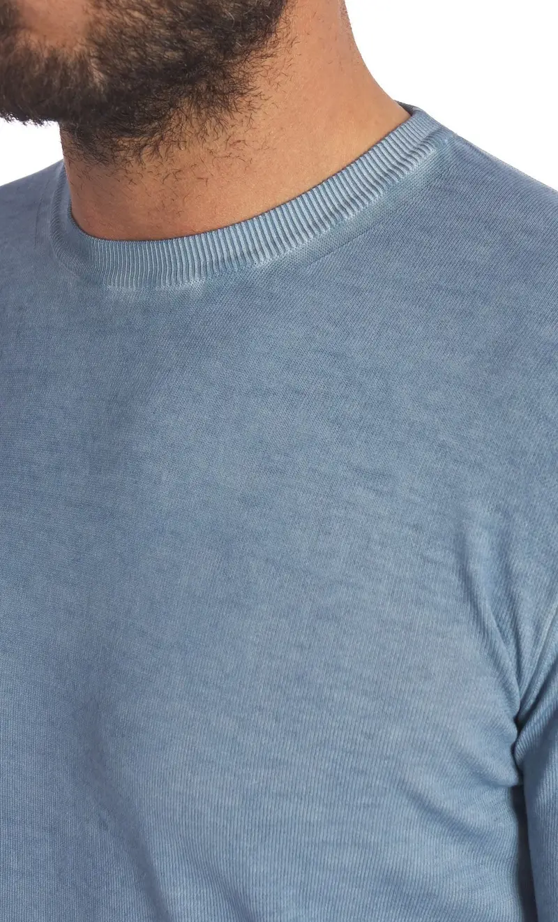 Maglia privati firenze lavata in filo, colore avio miniatura 2