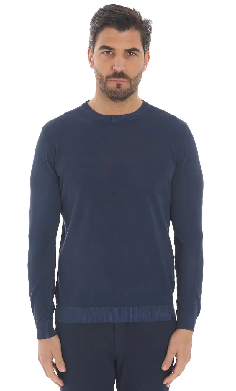 Maglia privati firenze lavata in filo, colore blu