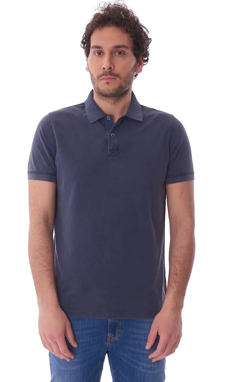 Polo privati firenze in piquet lavato, colore blu