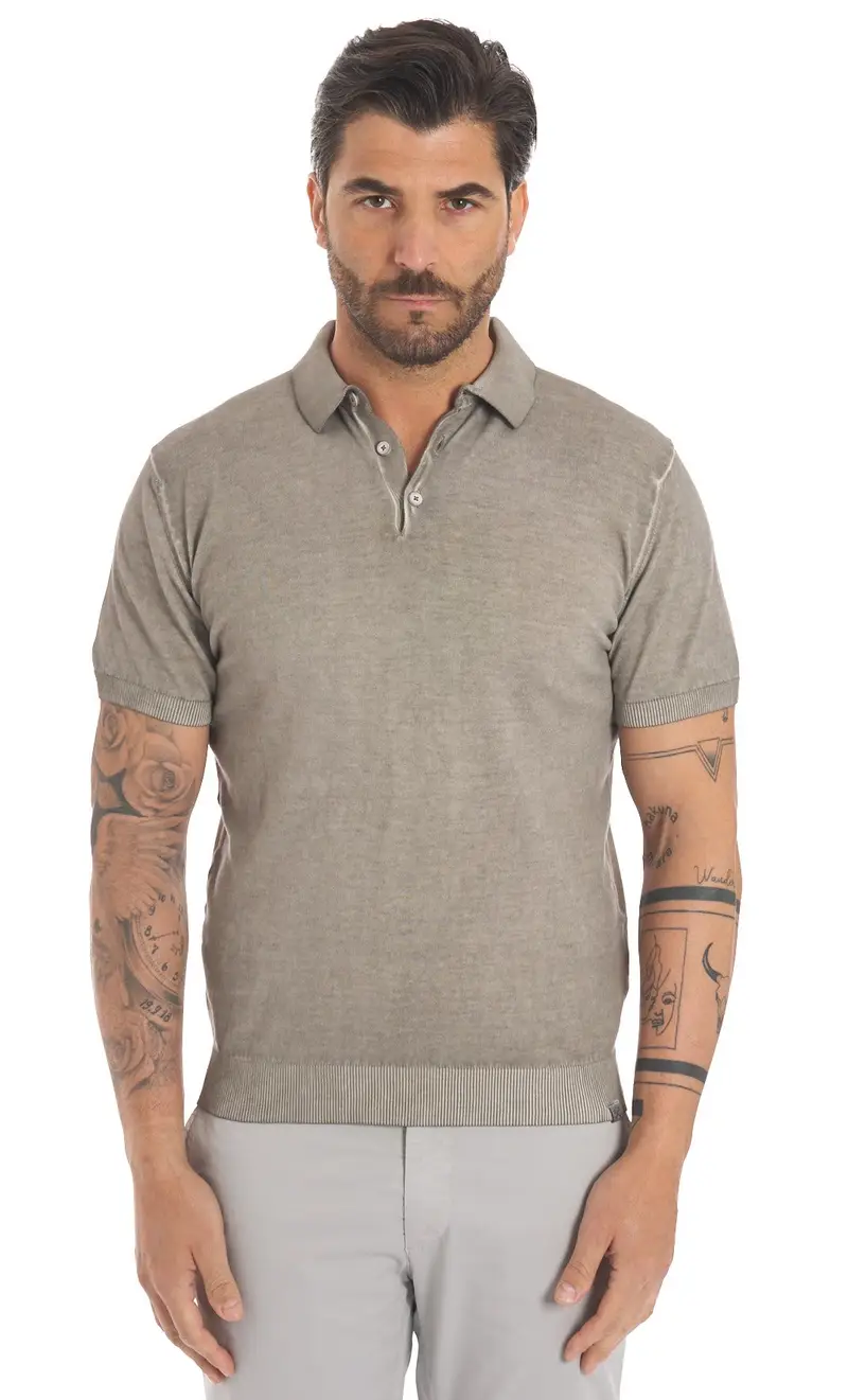 Polo privati firenze lavata in filo, colore grigio