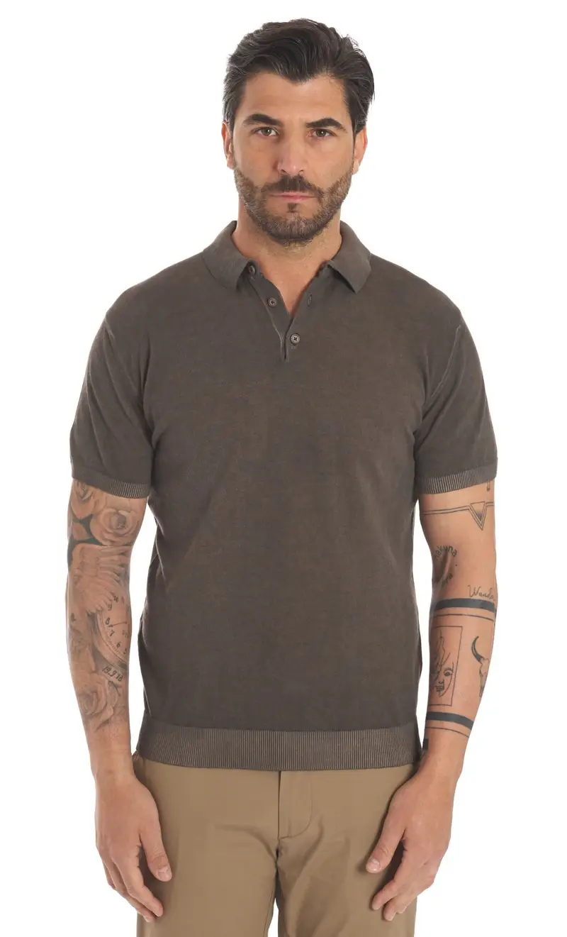 Polo privati firenze lavata in filo, colore moro