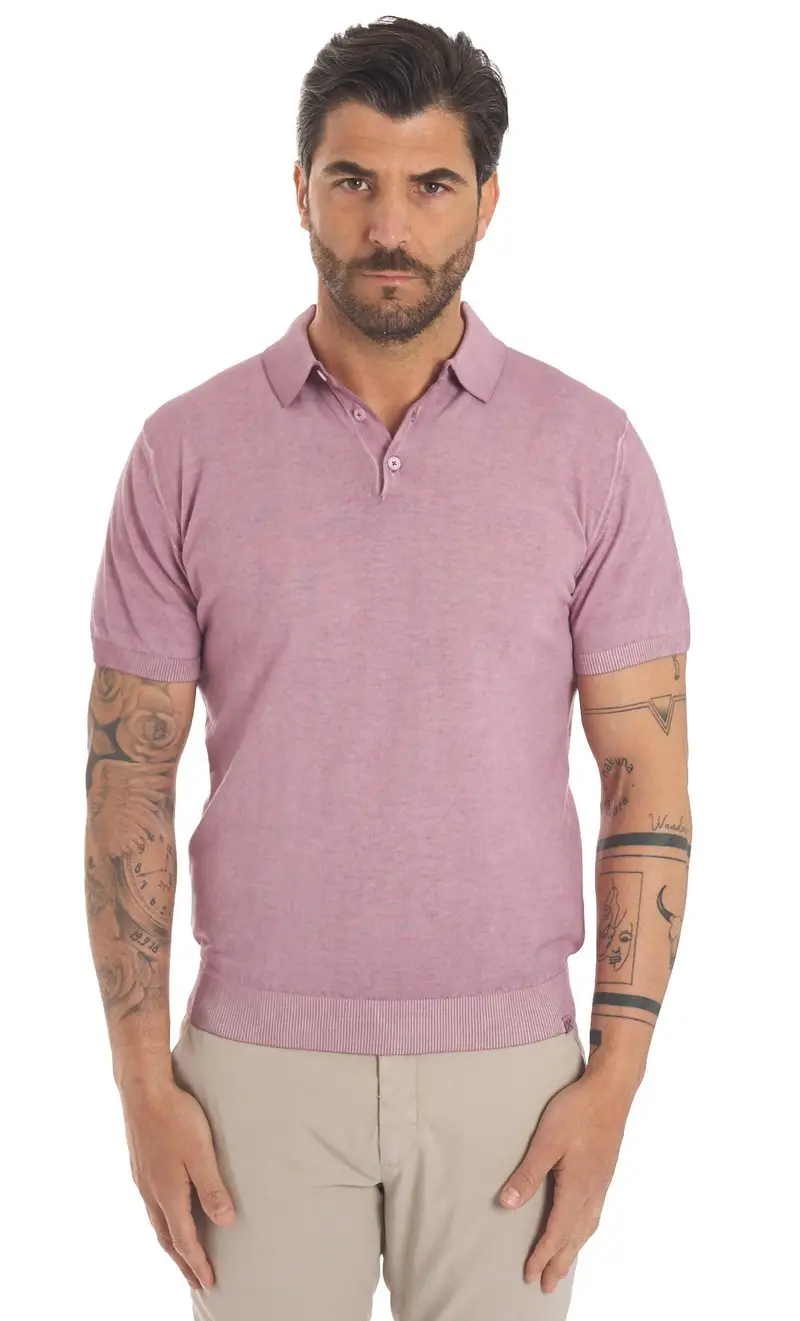 Polo privati firenze lavata in filo, colore rosa