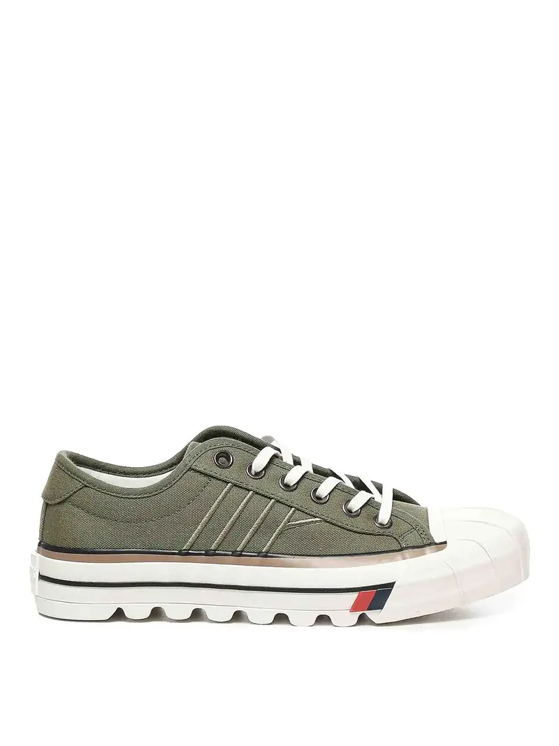 Sneaker a bassa cima con piattaforma Verde