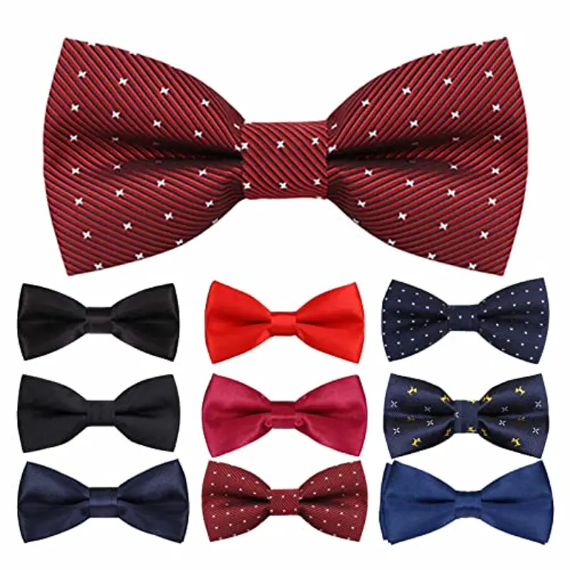 Probuk Papillon per Ragazzi 10 * 5cm Poliestere Classico Fiocco pre-legato con Chiusura a Gancio Fascia Elastica