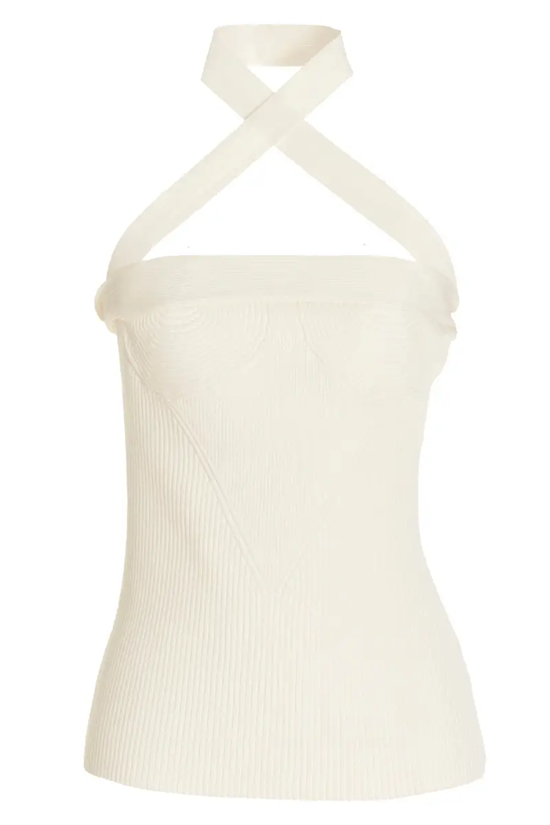 Top Maglia Spallina Asimmetrica Bianco