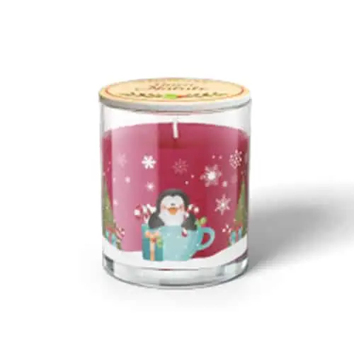 Candela Natale Pinguino - Frutti di bosco