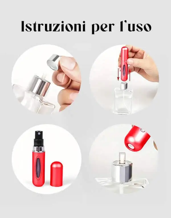 Porta Profumo da Viaggio Rosso 5ml miniatura 2