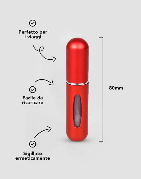 Porta Profumo da Viaggio Rosso 5ml miniatura 3