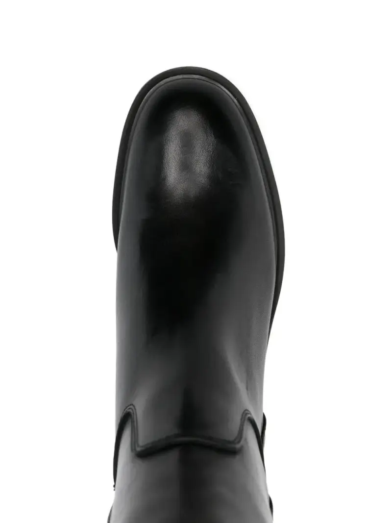 Progetto Stivali alti nero in pelle con fibbia miniatura 3