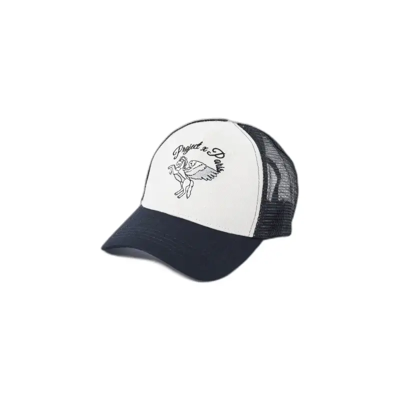 Cappellino trucker bicolore con ricamo di Pegaso Project X Paris