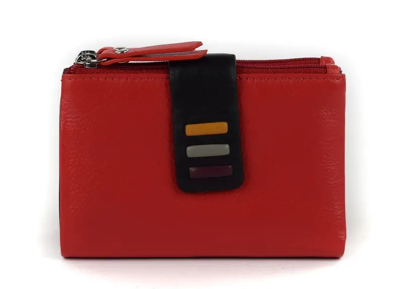 Portafoglio donna piccolo Multicolor 3840 Crimson/Black