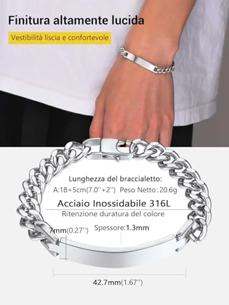 PROSTEEL Bracciale Unisex, in Acciaio Inossidabile 316L Placcato Oro 18 carati, Nero (con Confezione Regalo, Velluto) e miniatura 3