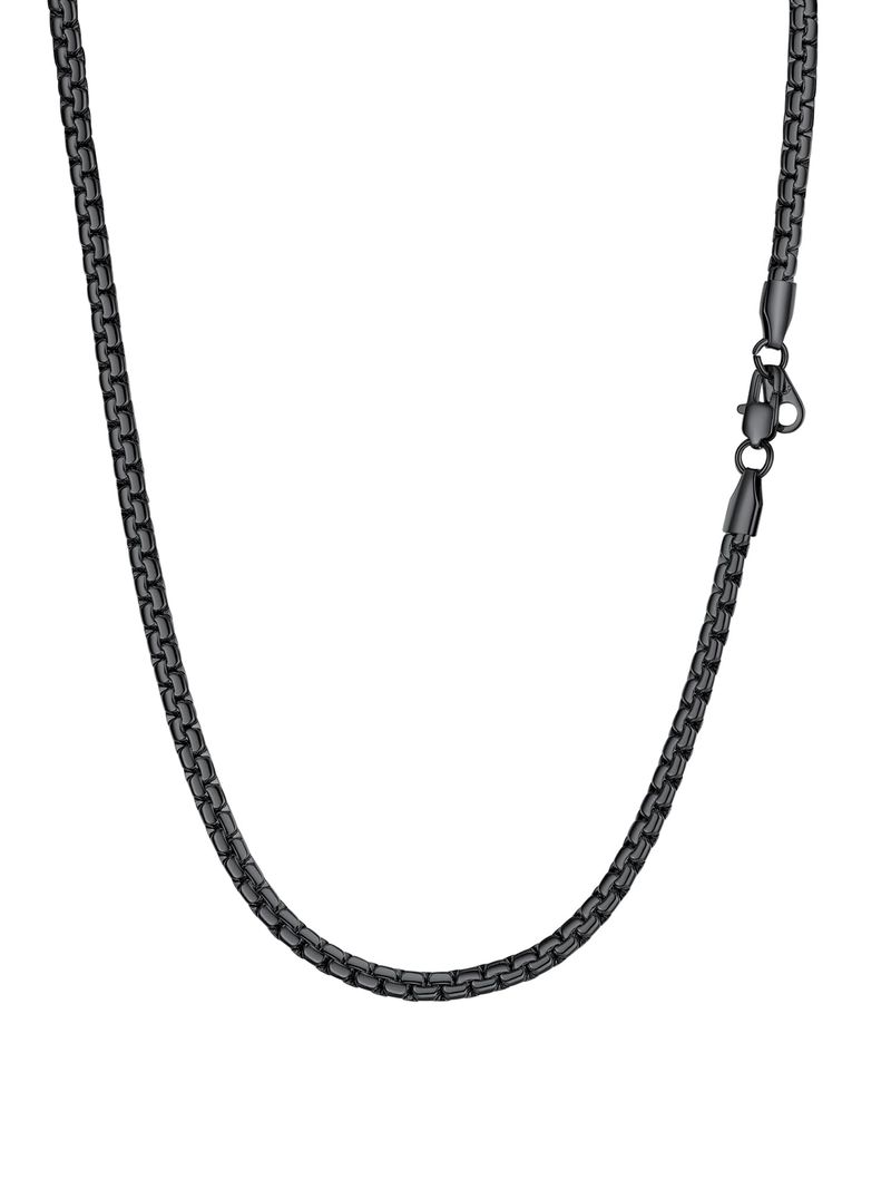 PROSTEEL Collana Catena Acciaio Nero 55cm