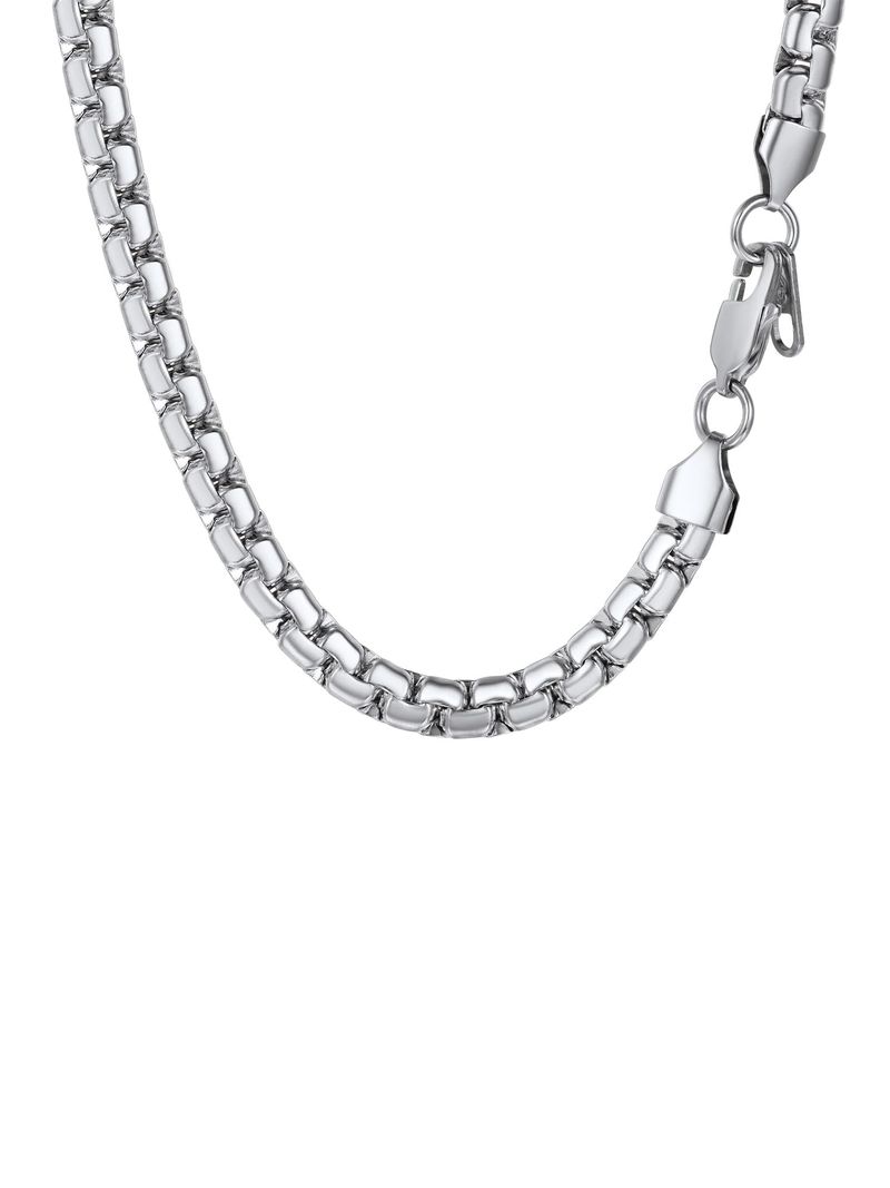 PROSTEEL Collana Catena Scatola Argento Acciaio Inox 70cm