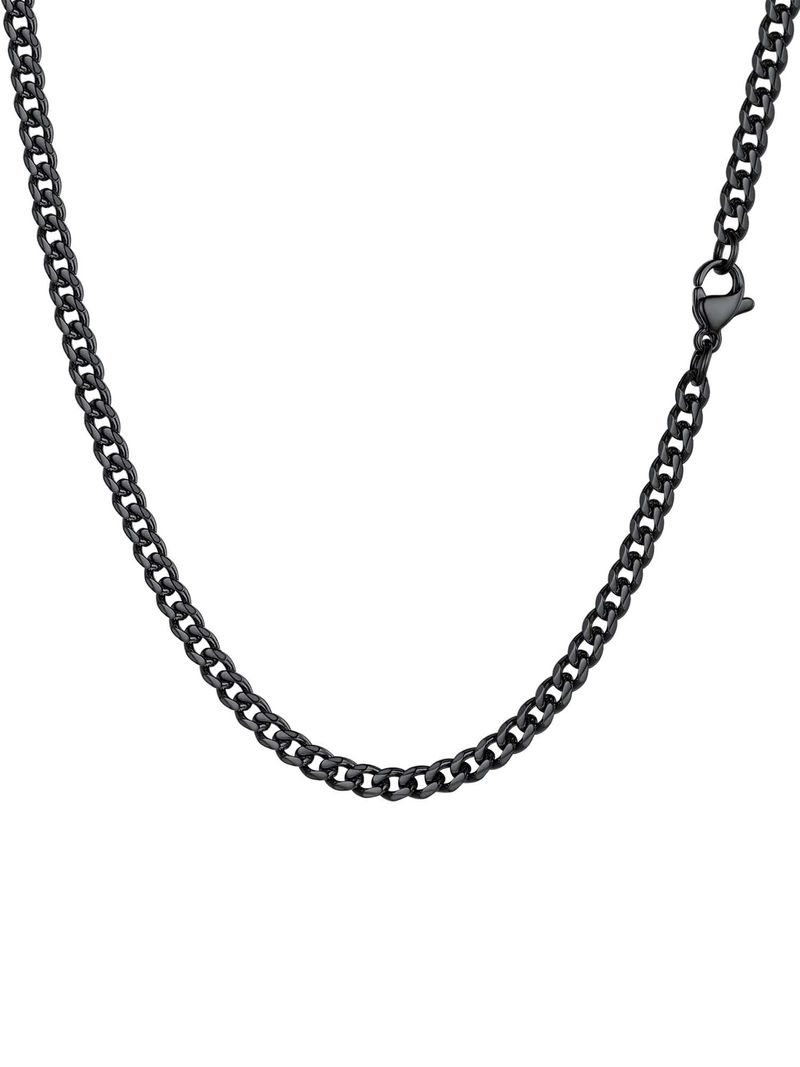 PROSTEEL Collana Uomo Catena Barbazzale Cubana 55cm Nera