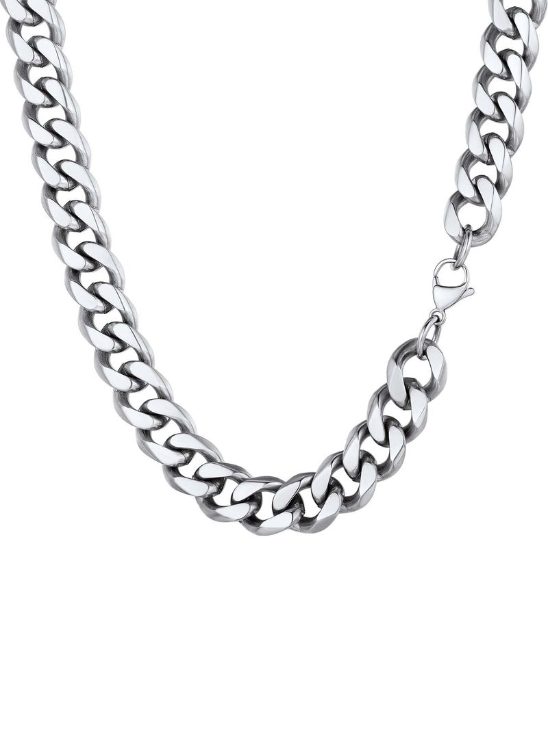 PROSTEEL Collana Uomo Catena Cubana Argento