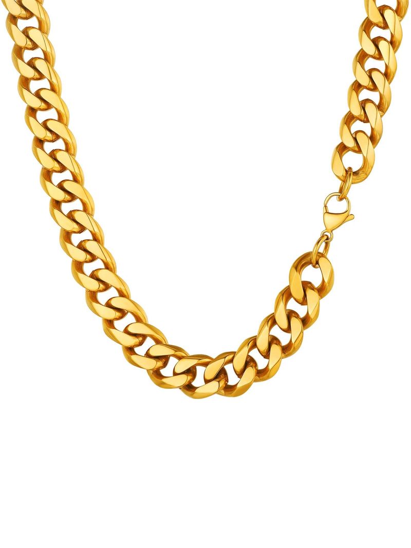 PROSTEEL Collana Uomo Catena Cubana Oro 12mm