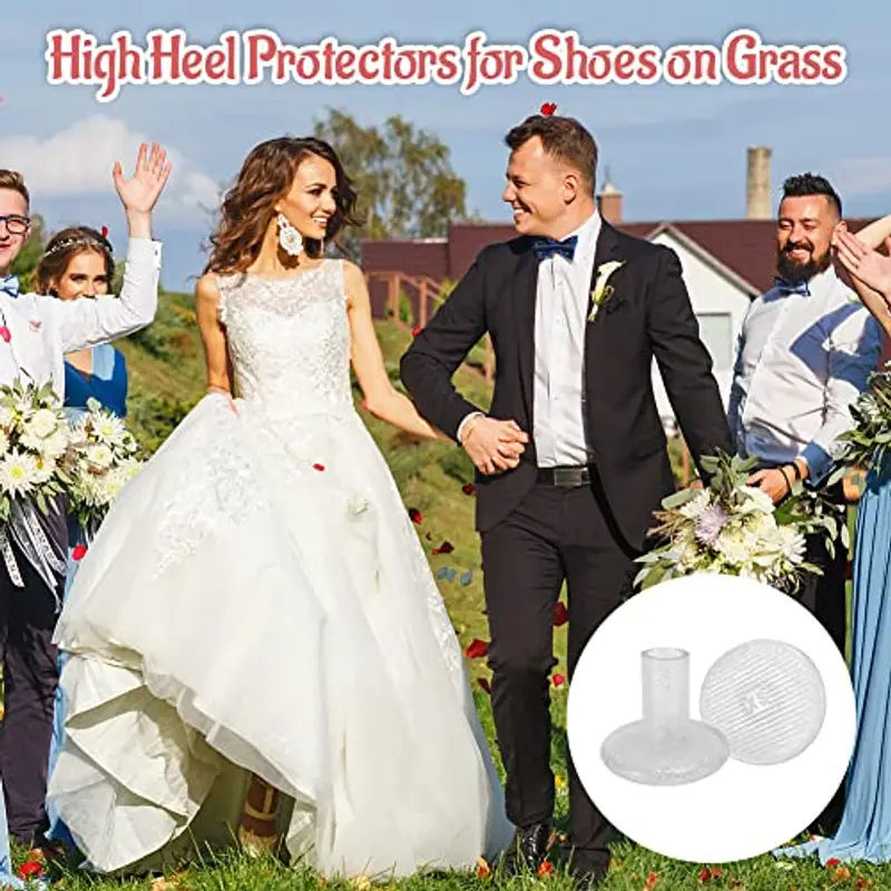 Proteggi Tacchi a Spillo 4 Dimensioni, Lucido Proteggi Tacchi Matrimonio Protezione Tacchi Alti Proteggi Tacchi in miniatura 2