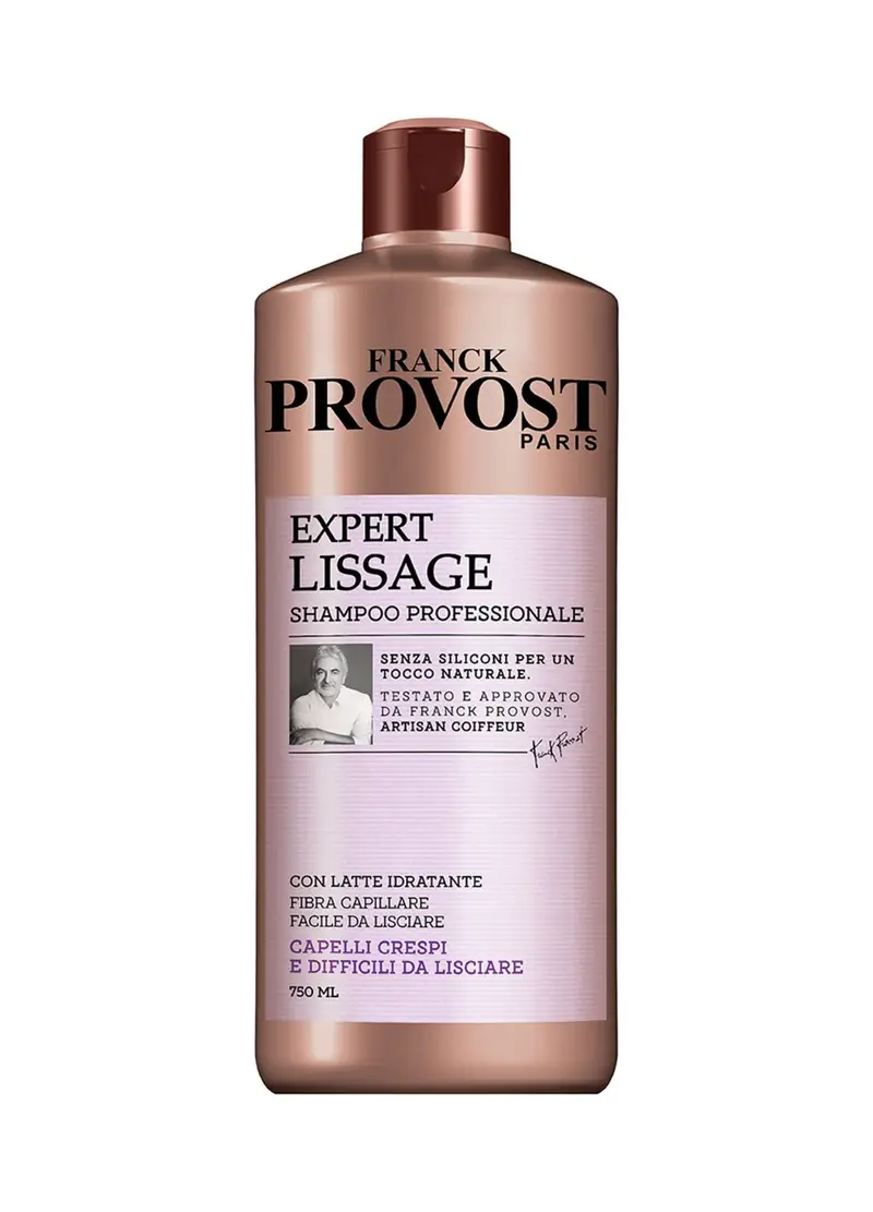 PROVOST, Franck Provost Shampoo Professionale Expert Lissage, Shampoo Con Latte Idratante Per Capelli Facili Da Lisciare, , 750 Ml., Donna, Bianco, Taglia: FASUL