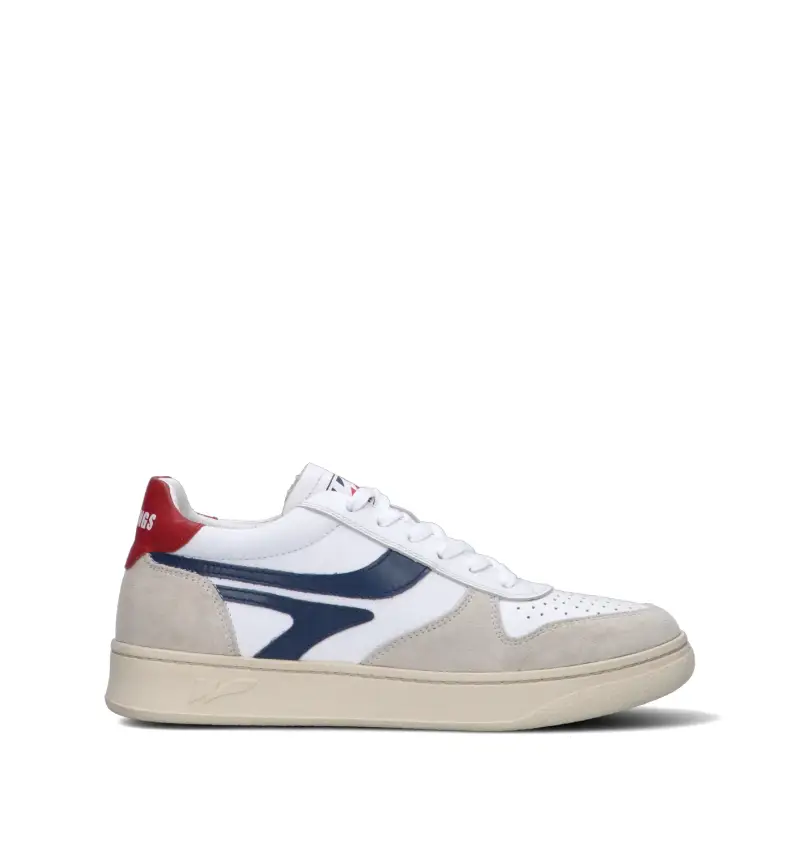 Sneaker donna bianca/blu in pelle Vario