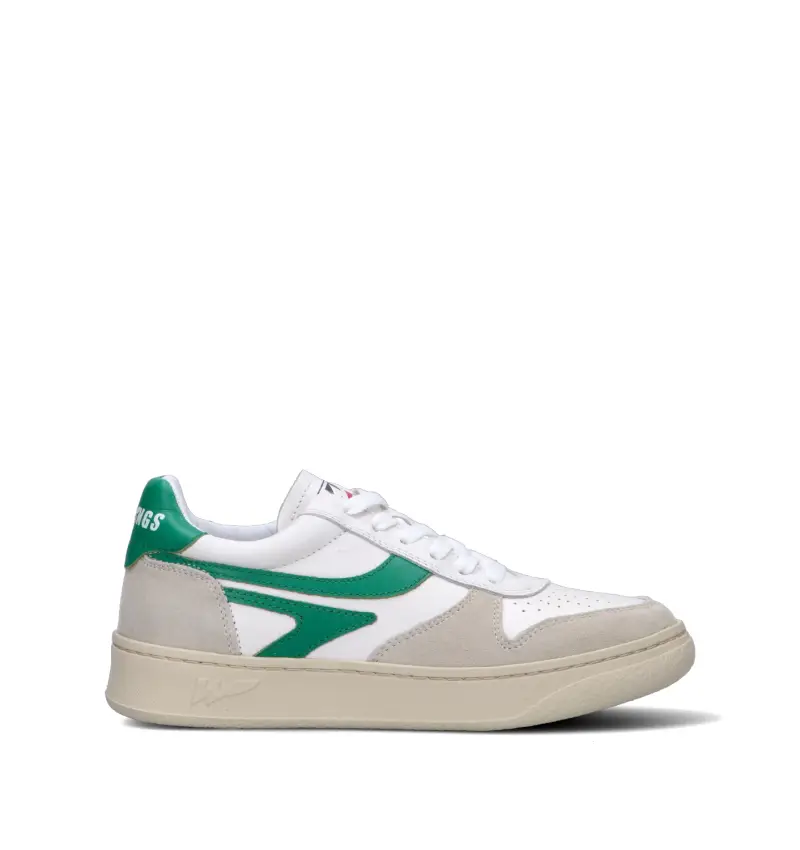 Sneaker donna bianca/verde in pelle Vario