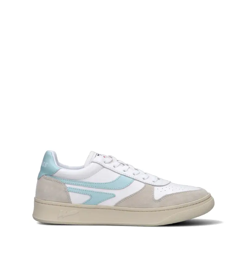 Sneaker uomo bianca/azzurra in pelle Vario
