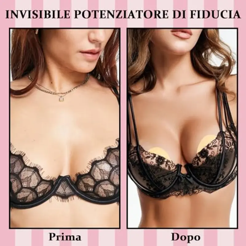 prowithlin Reggiseno Invisibile Push Up - Coppe Adesive Seno Riutilizzabili, Reggiseno Adesivo Donna, Reggiseno Push Up Invisibile (IT, Testo, Taglia Unica, Regular, Regular) miniatura 2