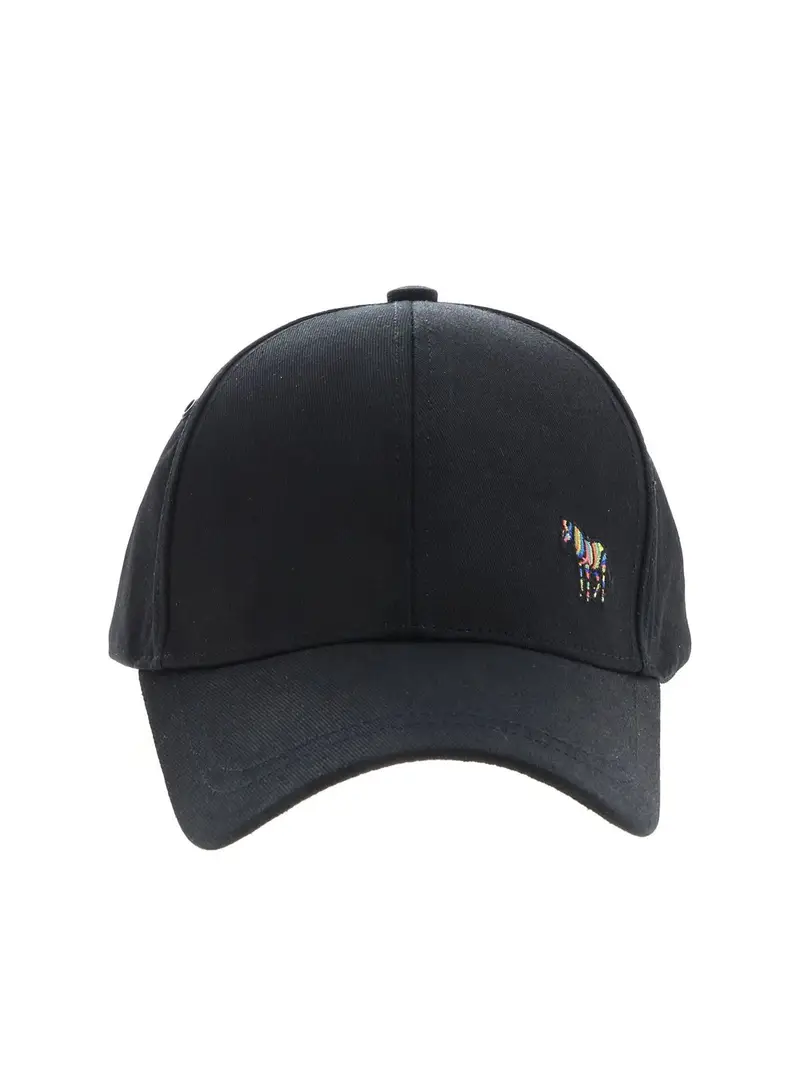 Cappello da baseball nero con ricamo zebra