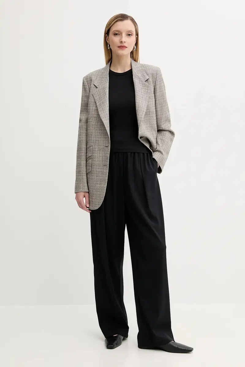 blazer con aggiunta di lana colore grigio W2R-424J-T31313 miniatura 2