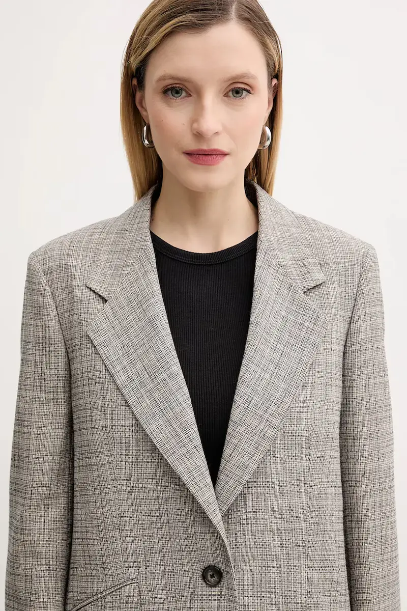 blazer con aggiunta di lana colore grigio W2R-424J-T31313 miniatura 4