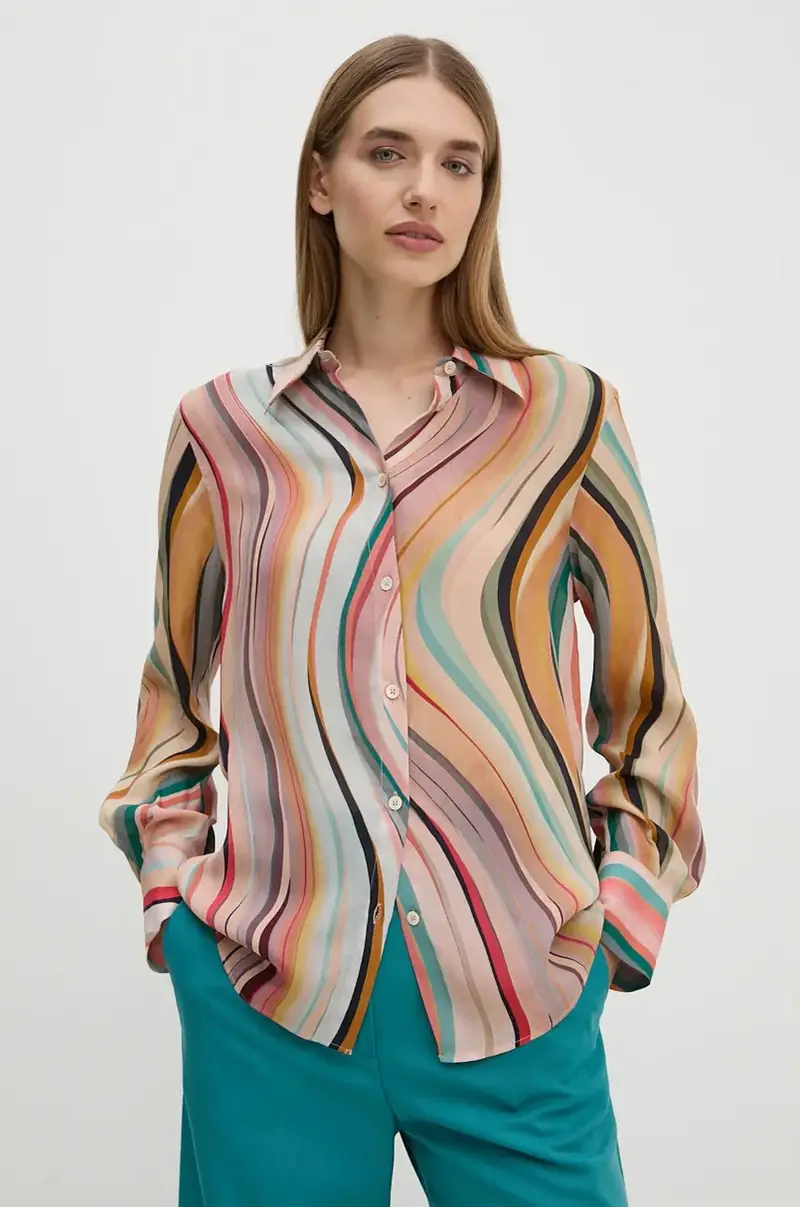 camicia con aggiunta di seta W2R.335B.N31190 Multicolore