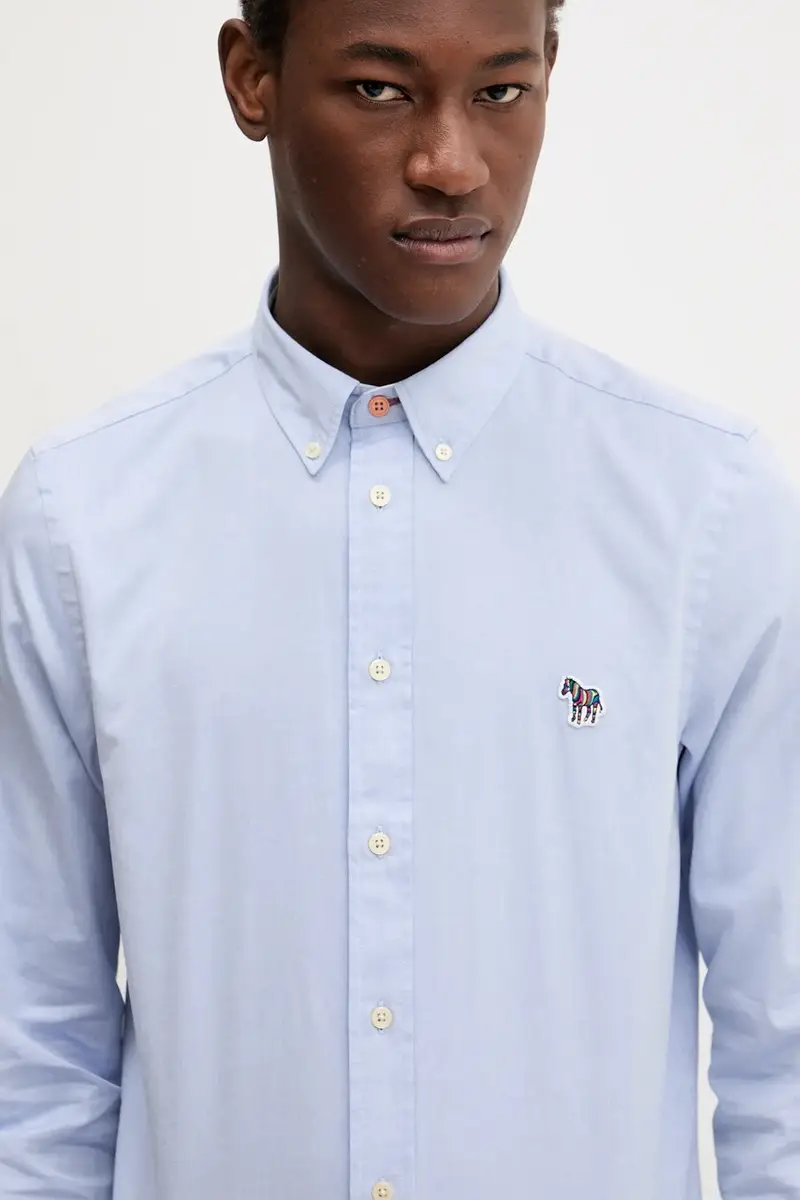 camicia in cotone uomo colore blu M2R-599R-PZEBRA miniatura 4