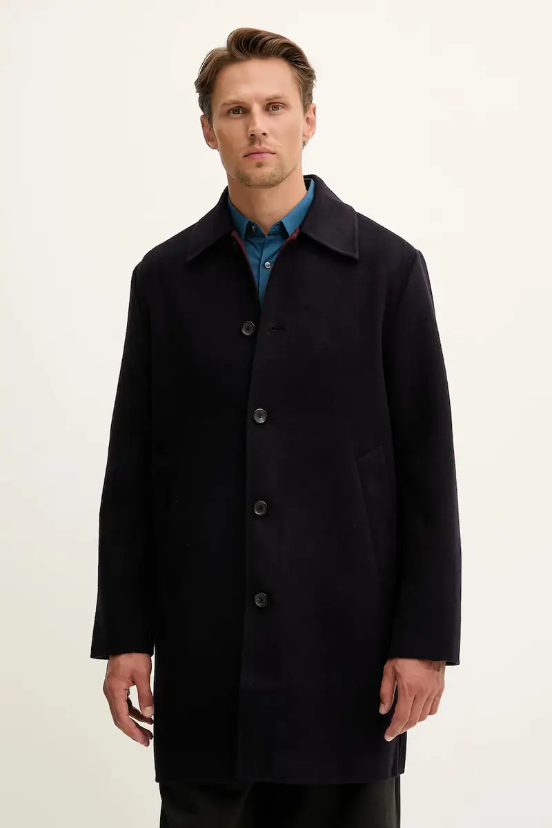 cappotto in lana colore blu navy M2R-667Z-T22484