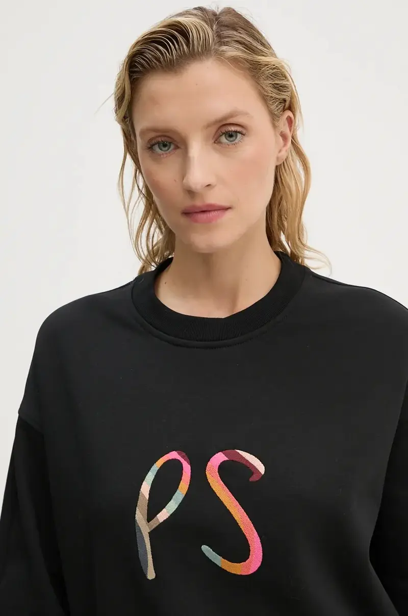 felpa in cotone Nero miniatura 4