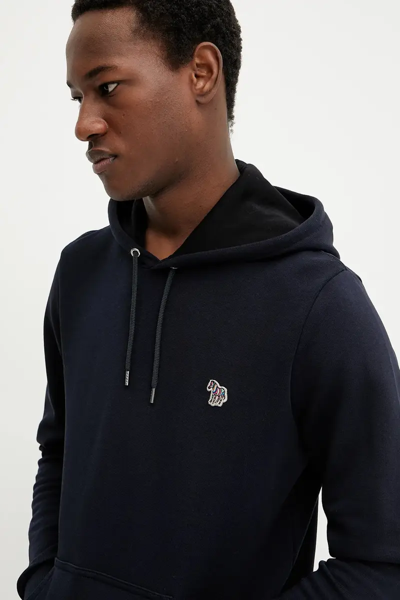 felpa in cotone uomo colore blu navy con cappuccio M2R.284S.KZEBRA miniatura 4