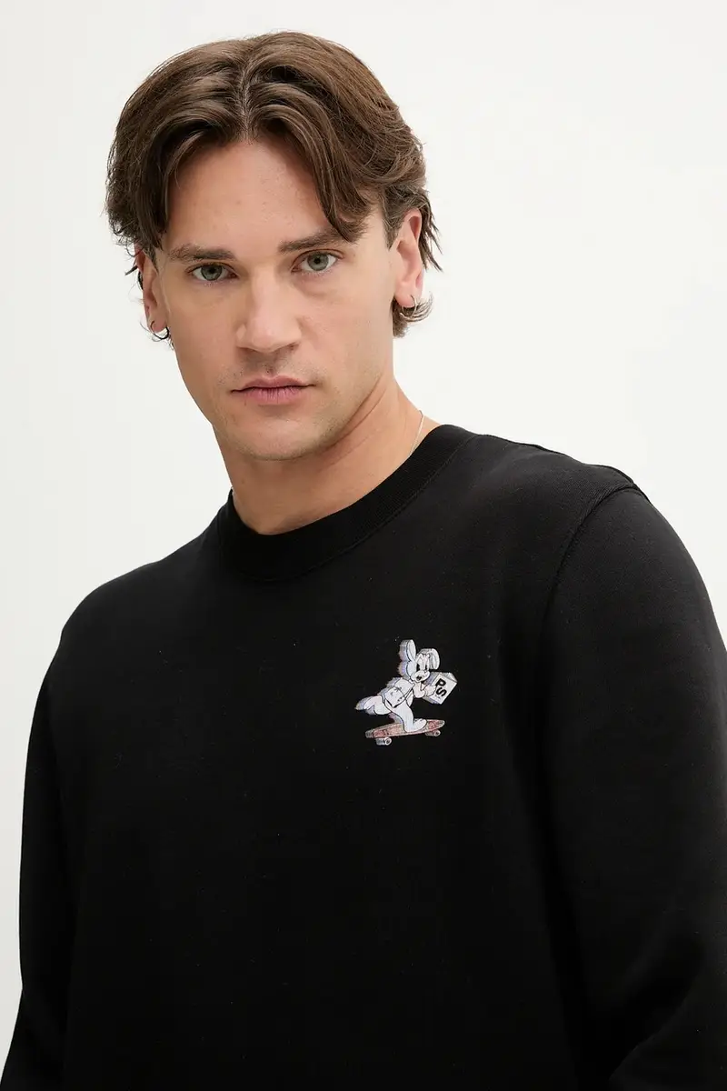 felpa in cotone uomo colore nero M2R-668U-TP5251 miniatura 4