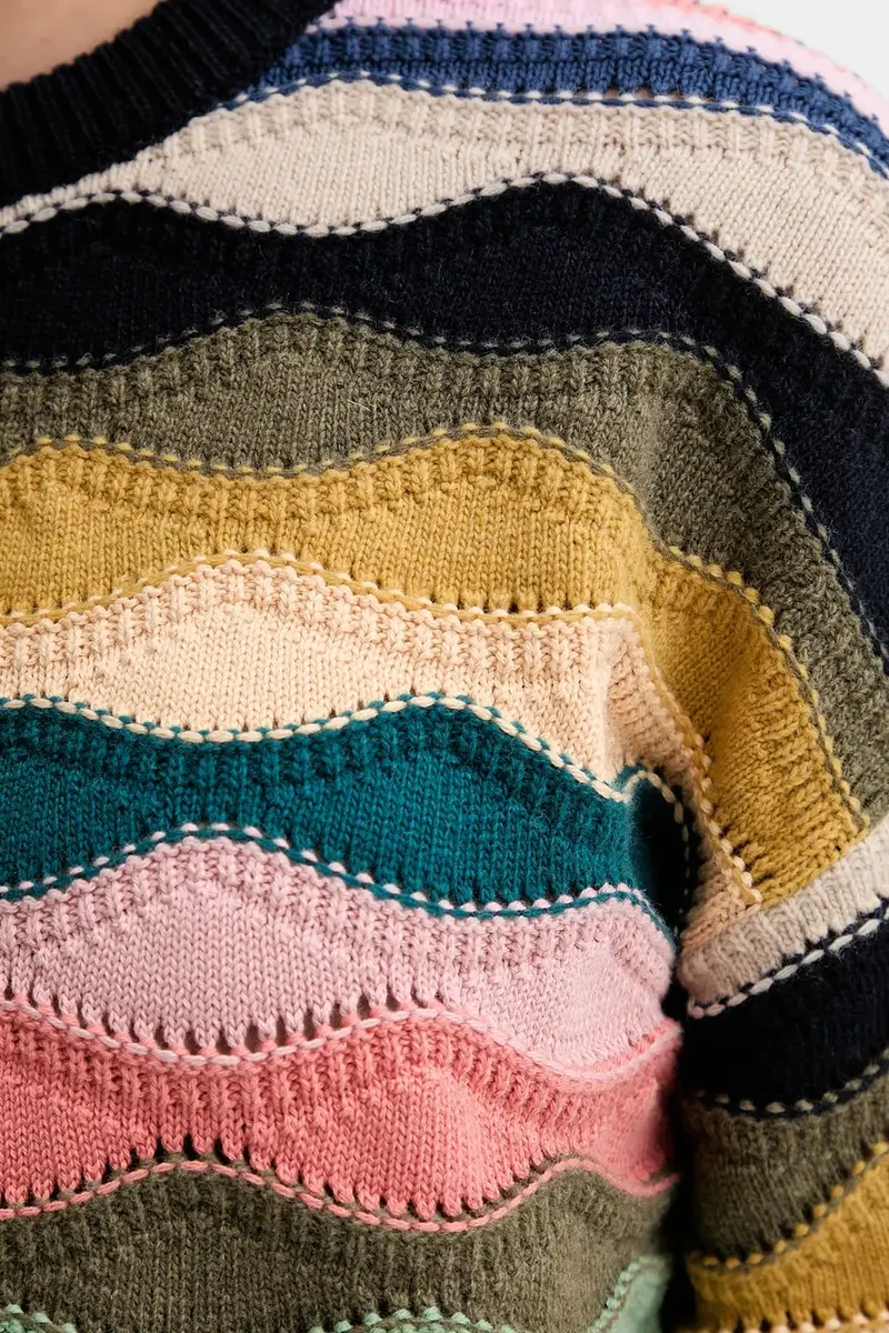 maglione con lana W2R-597N-T31367 Multicolore miniatura 5