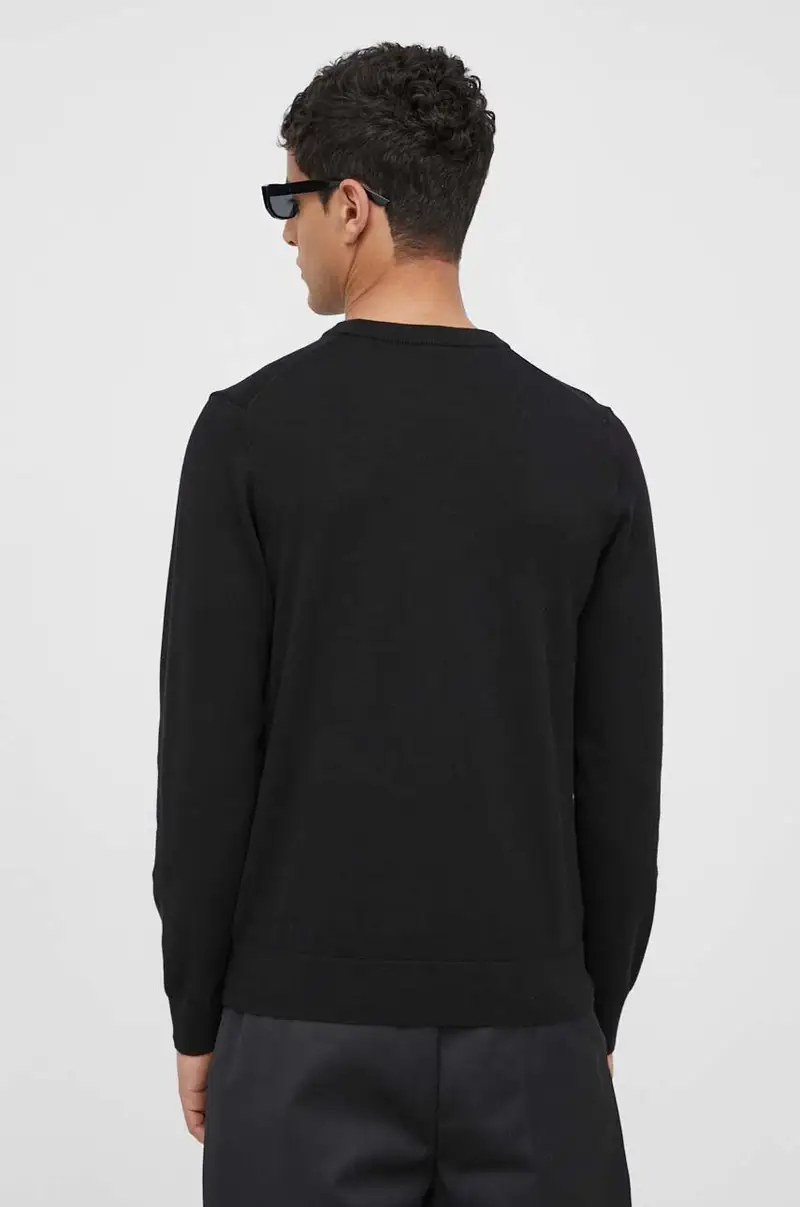 maglione in cotone colore nero miniatura 3