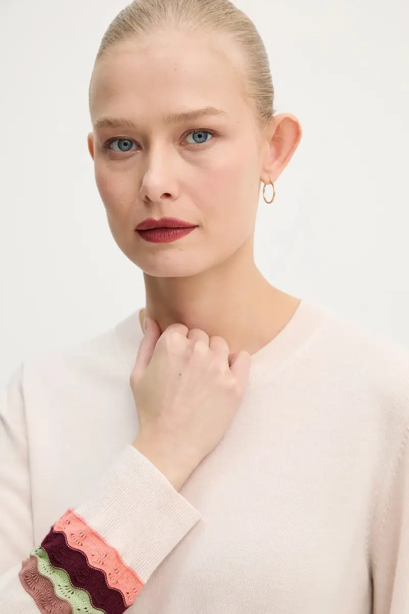 maglione in lana donna colore beige W2R.449N.P31263 miniatura 4