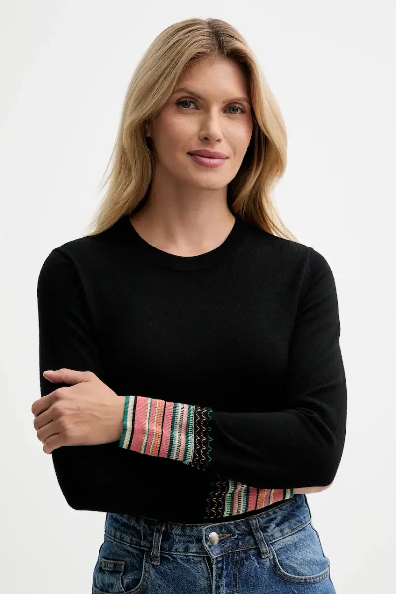 maglione in lana donna colore nero W2R-577N-T31327 miniatura 4