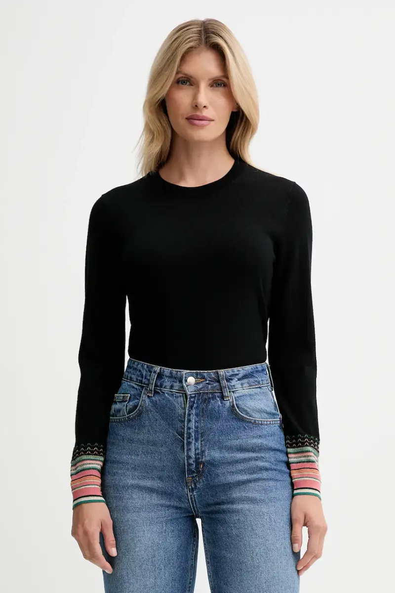 maglione in lana donna colore nero W2R-577N-T31327