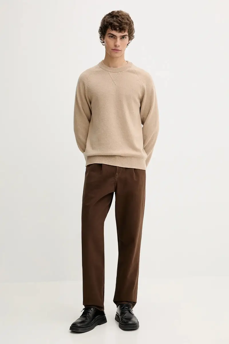 maglione in lana uomo colore beige M2R-487Z-T22514 miniatura 2