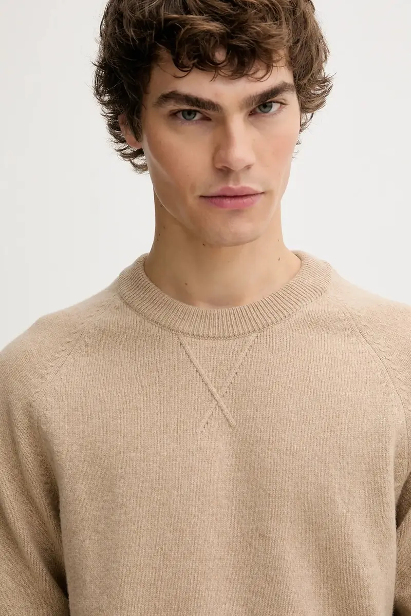 maglione in lana uomo colore beige M2R-487Z-T22514 miniatura 4