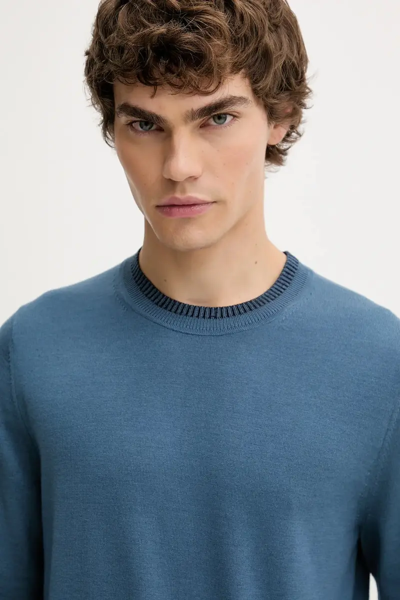 maglione in lana uomo colore blu navy M2R-302Z-T21861 miniatura 4