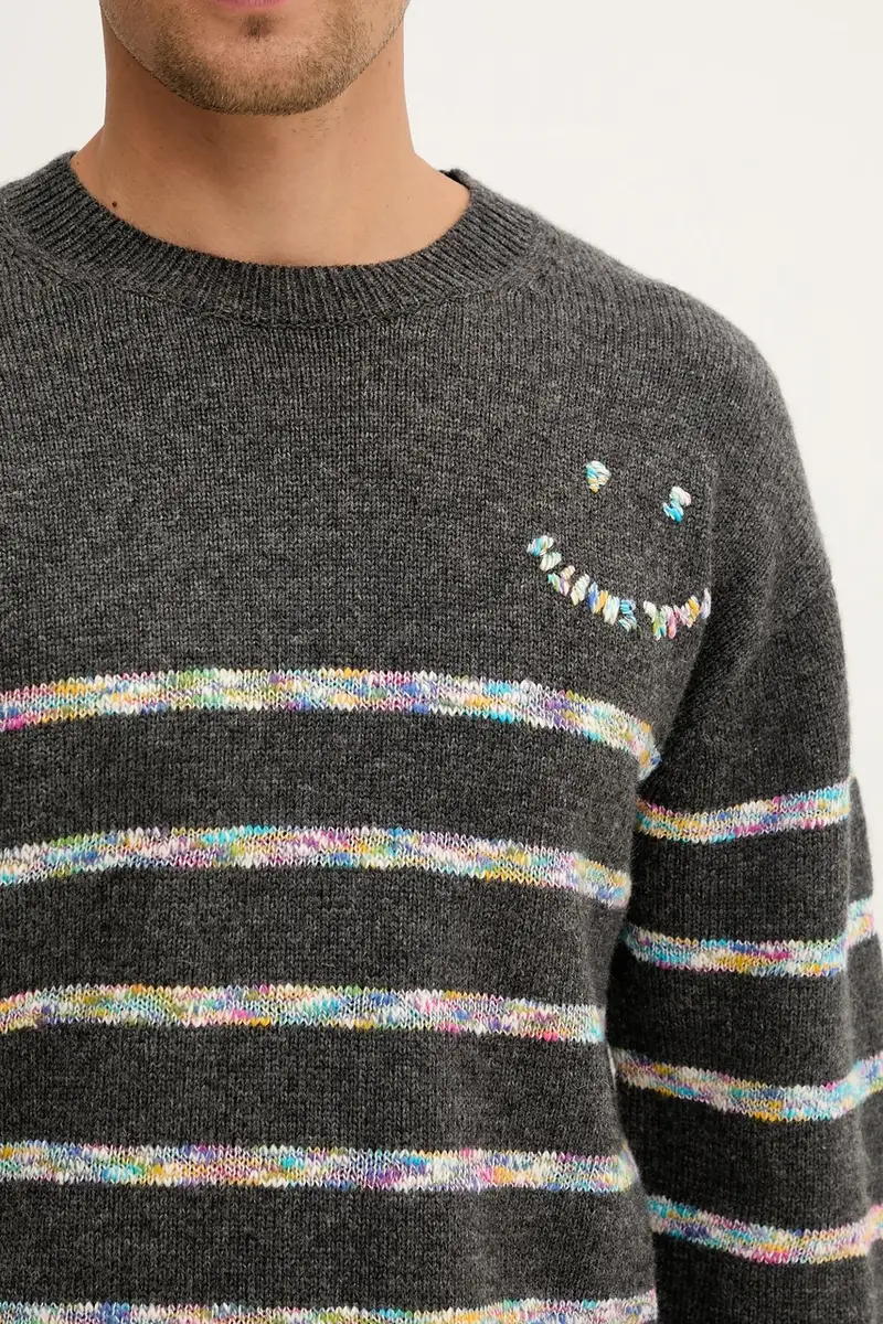 maglione in lana uomo colore grigio M2R-507Z-T22516 miniatura 5