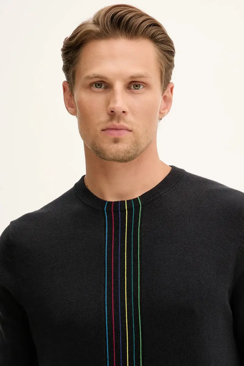 maglione in misto lana uomo colore nero M2R-491Z-T22513 miniatura 4