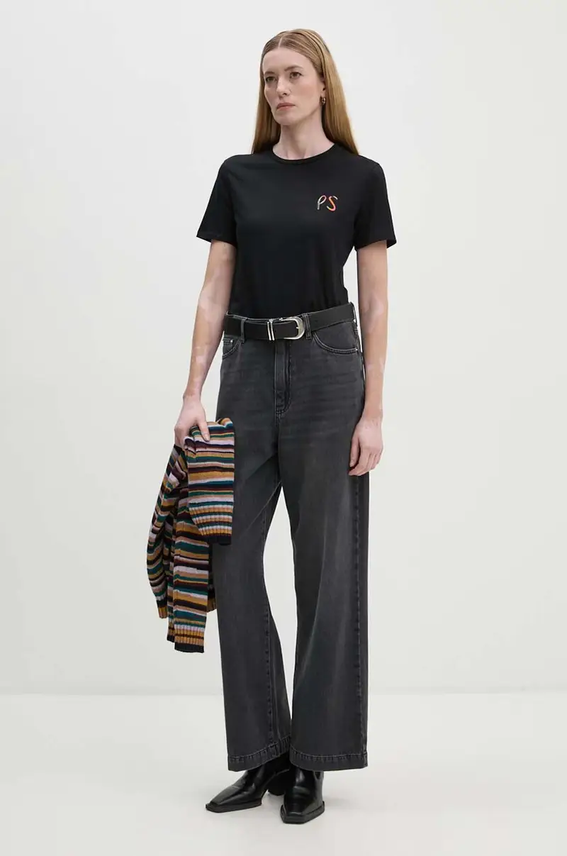 PS Paul Smith T-shirt Donna Nero 3326825 miniatura 2